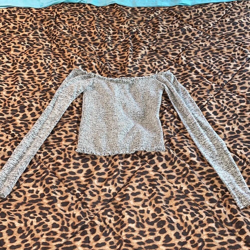 Ribbed Hollister gray crop top